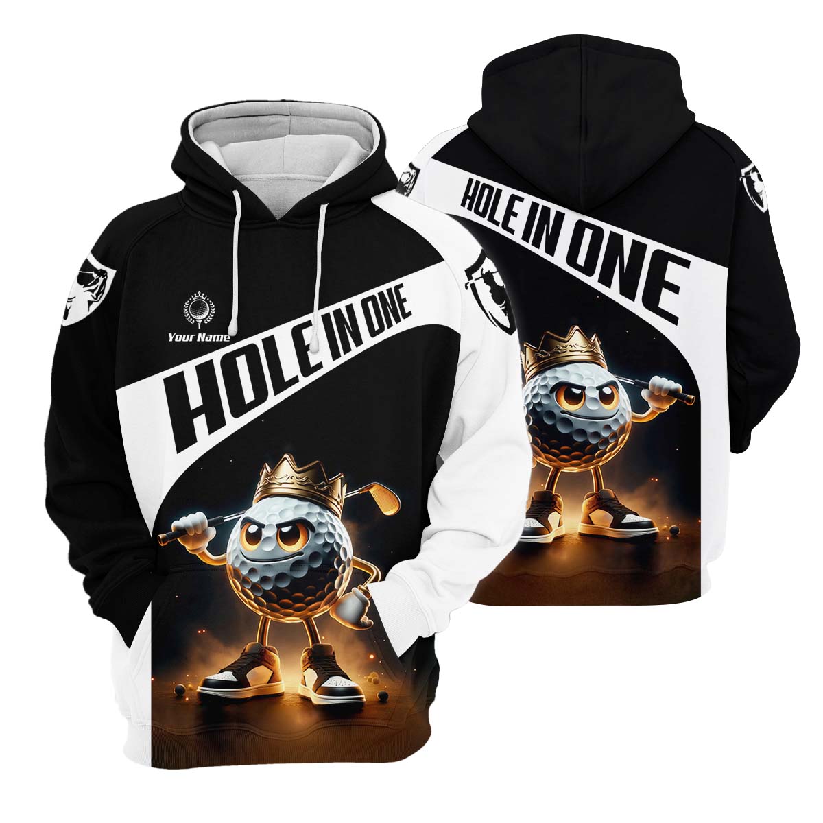 Hole In One Custom 3D Men's Golf Polo Shirt, Golfing Apparel, Mens Golf Gift