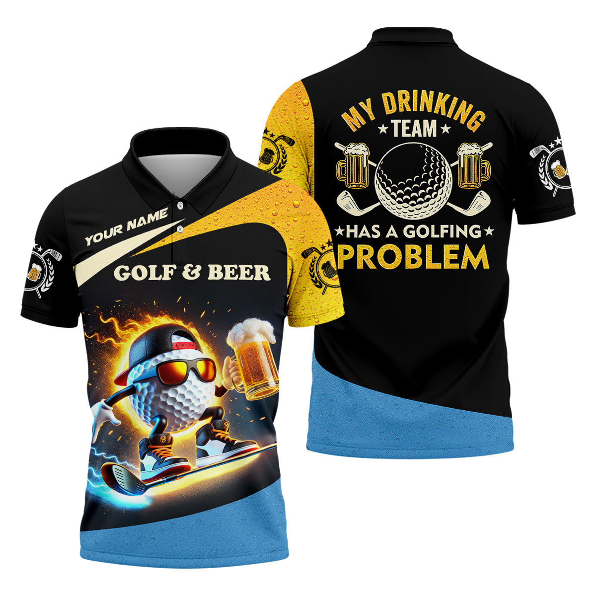 My Drinking Team Has A Golfing Problem Funny Golf Polo Shirt, Gift For Golfers, Team Golf Shirts