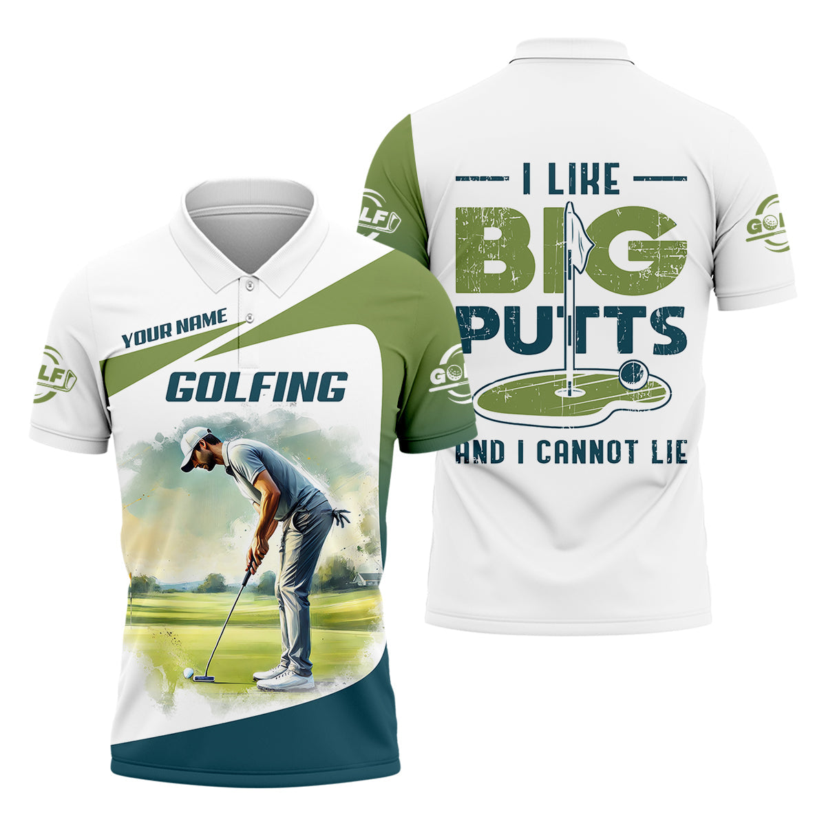 Custom I Like Big Putts And I Can Not Lie Funny Golf Polo Shirt, Gift For Golfers, Mens Golf Gift