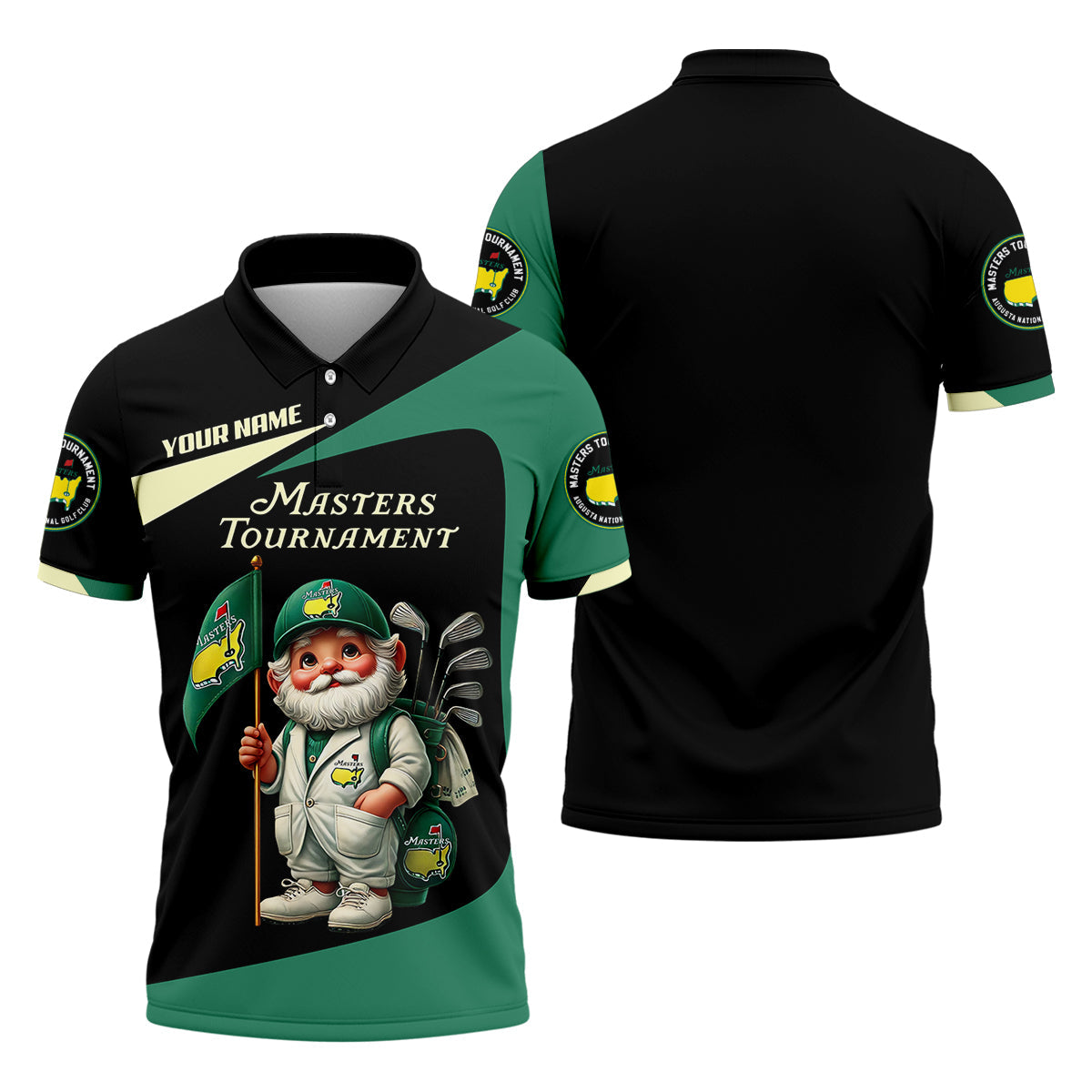 Masters Gnomes Custom Mens Golf Polo Shirt, Master Tournament Shirt, Mens Golf Gift, Funny Golf Shirt