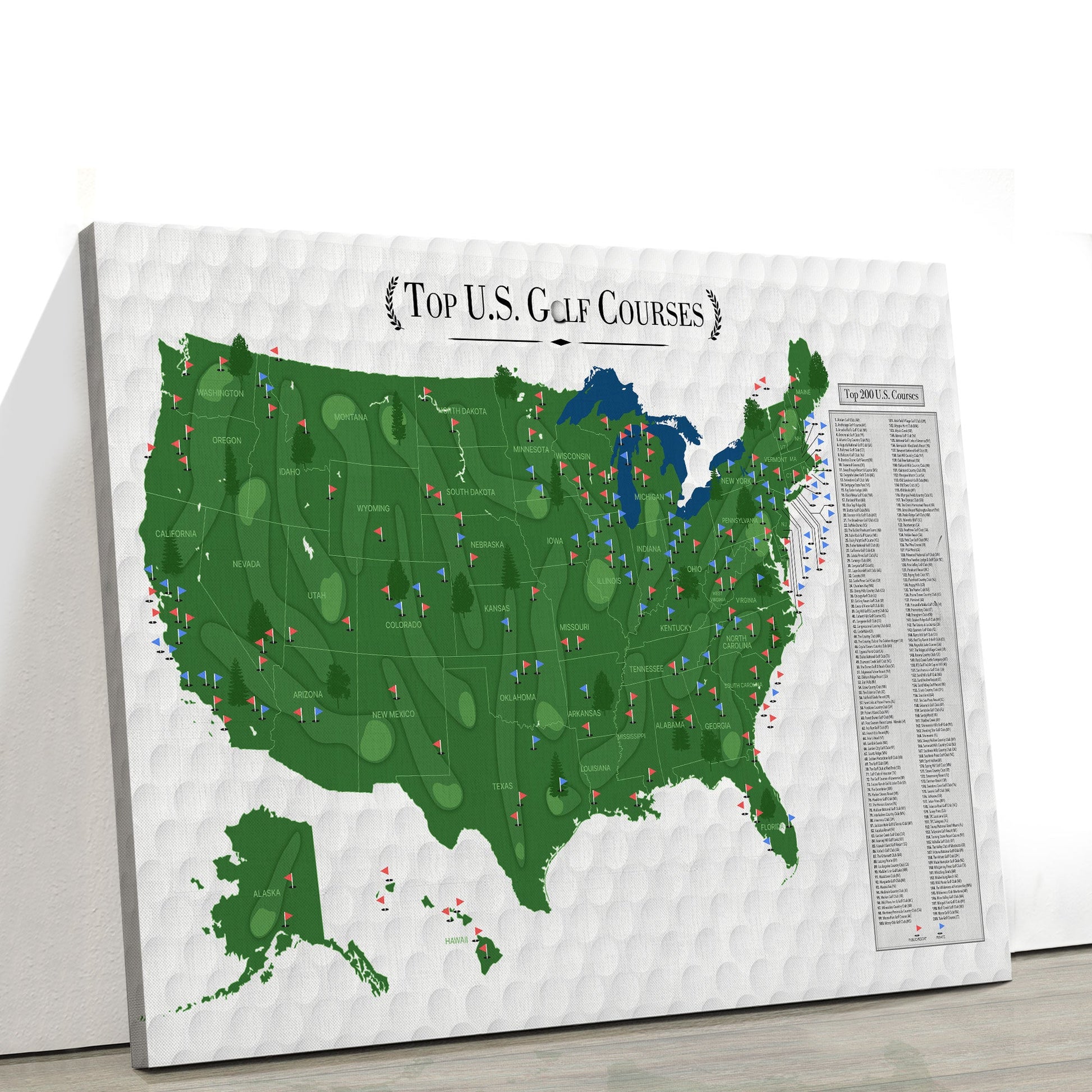 Top Golf Courses In The USA Golf, Canvas Wall Art, Golf Gifts For Men, Gift For Golfers