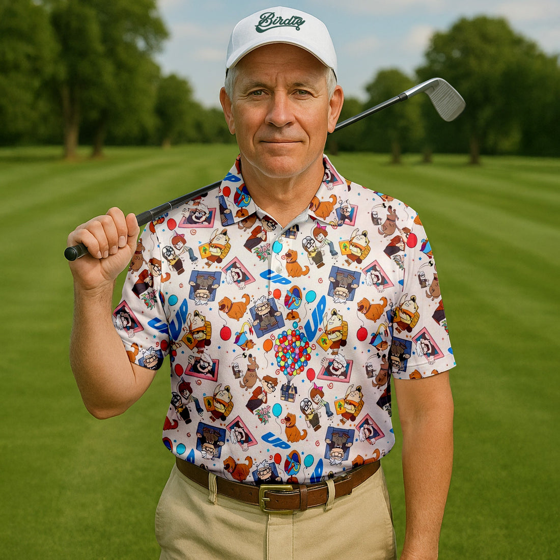 Up Movie Men's Golf Polo Shirt, Golfing Apparel, Mens Golf Gift