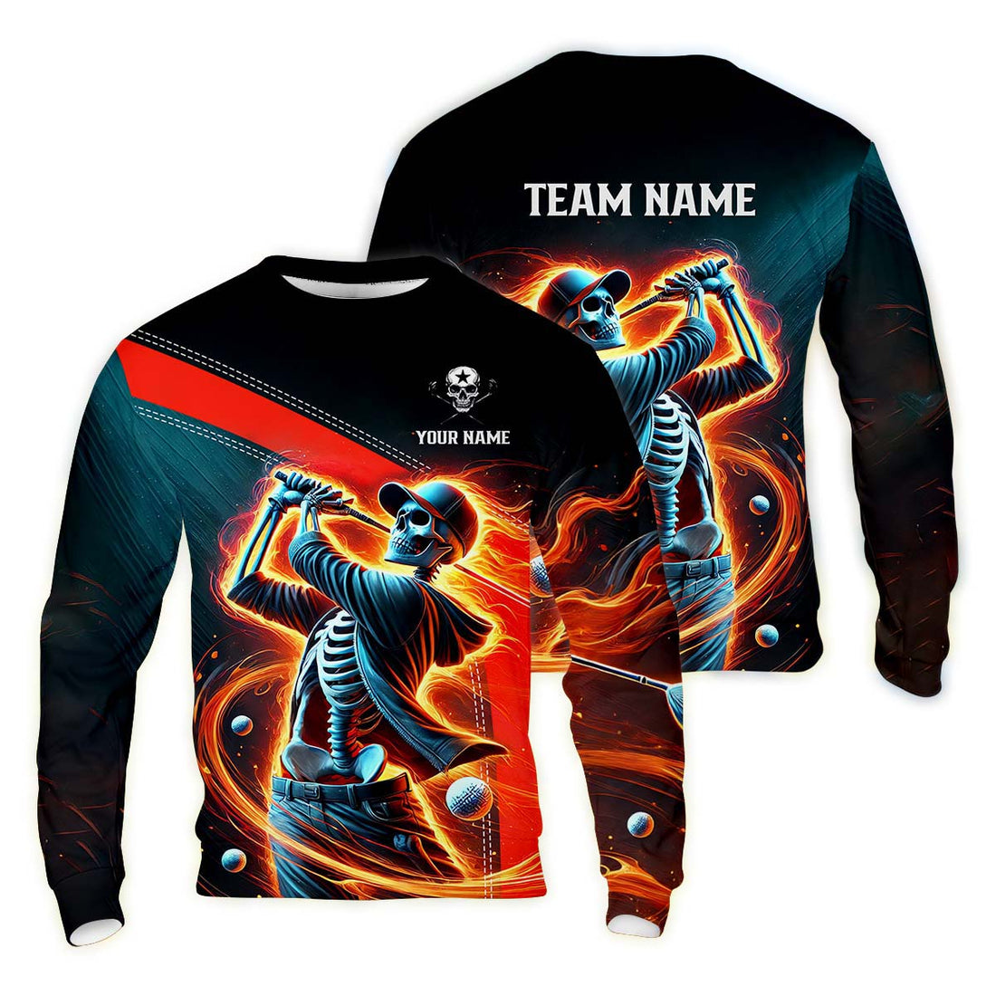 Skeleton Shirt, Personalized Golf Shirt, Unique Gift For Golfer