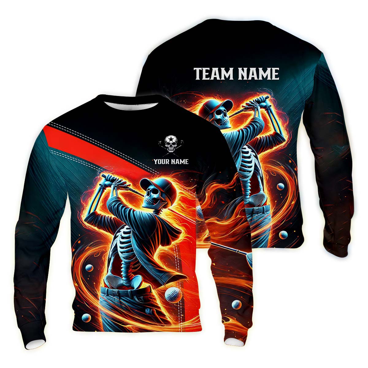 Skeleton Shirt, Personalized Golf Shirt, Unique Gift For Golfer