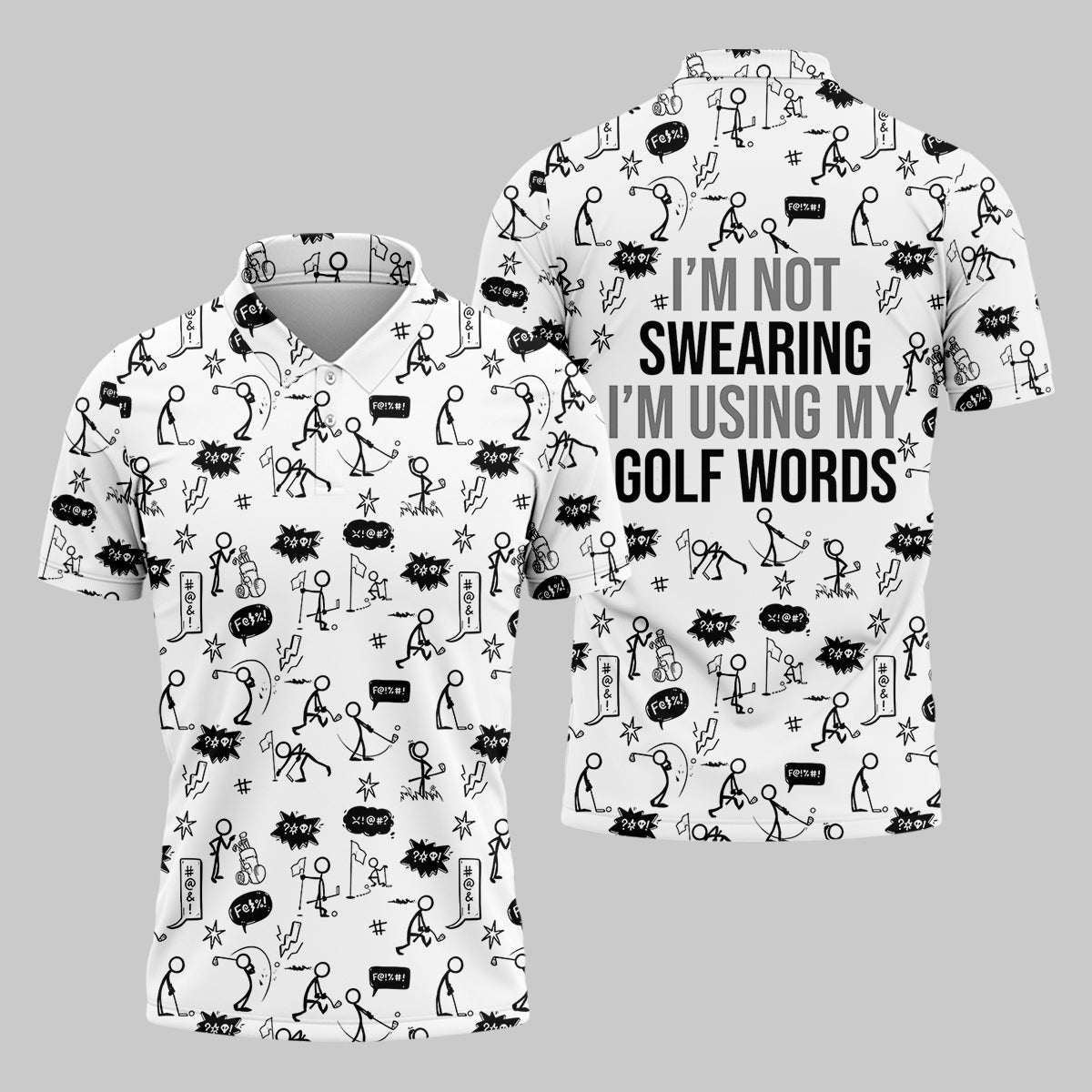 I'm Not Swearing I'm Using My Golf Words Custom Men's Golf Polo Shirt, Hilarious Golf Shirt