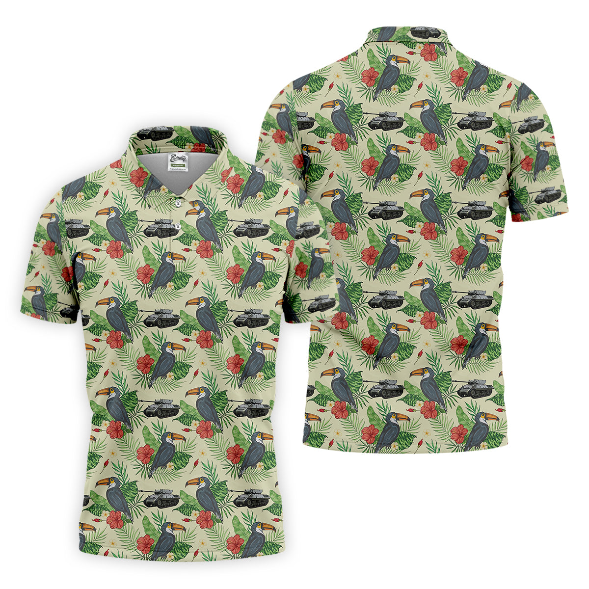 Tropical Toucan Golf Polo Shirts, Golfing Apparel, Men Golf Gift, Funny Golf Shirt, Tropical Shirt