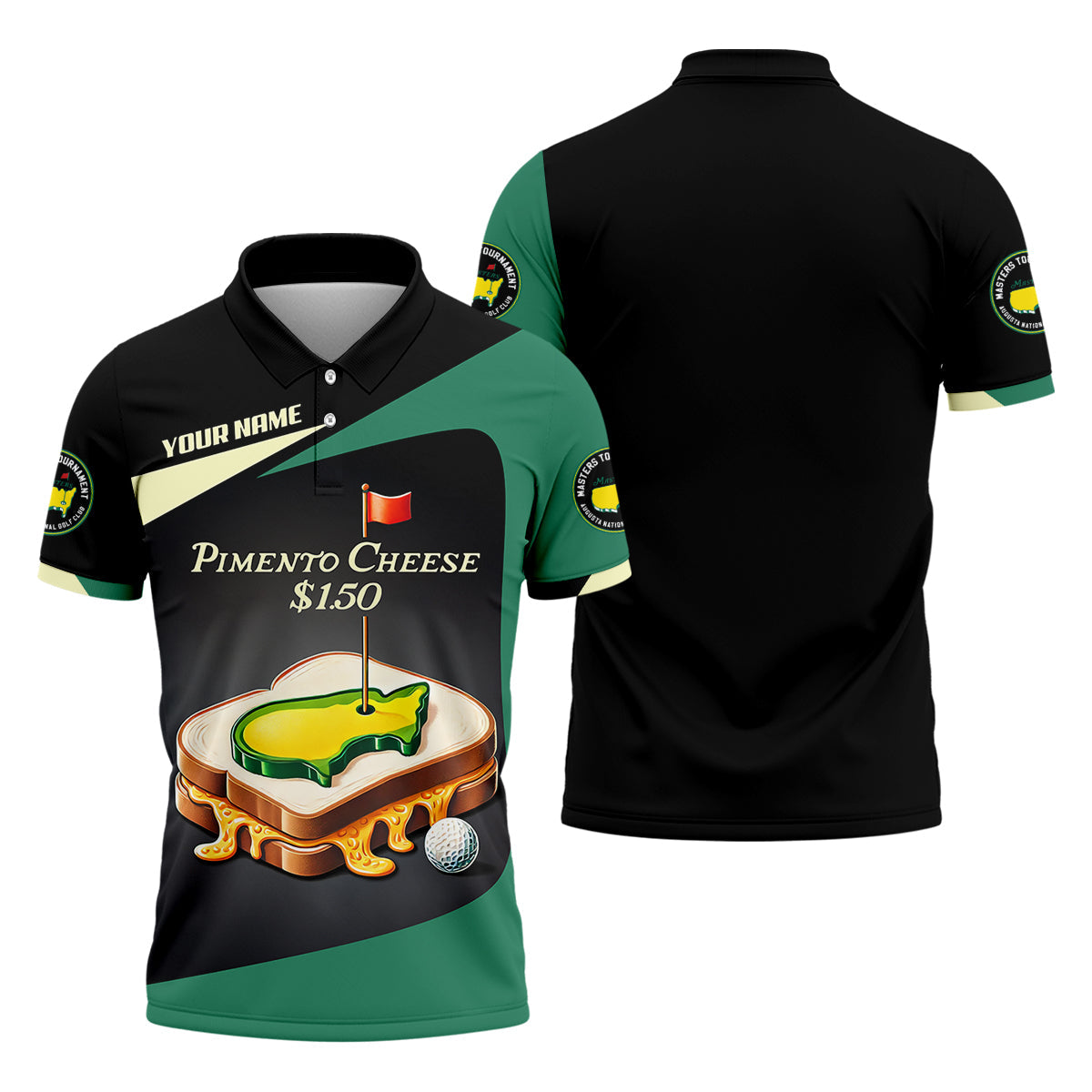 Pimento Cheese Augusta Golf Course Custom Men's Golf Polo Shirt, Funny Golf Gifts