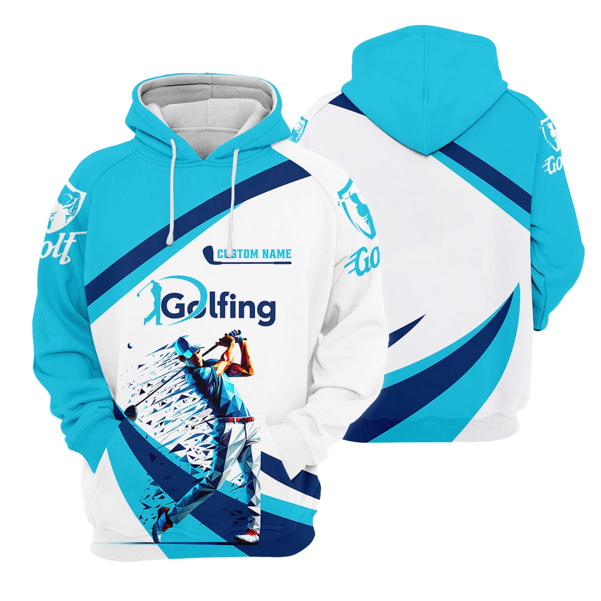 Low-Poly Golfer Swing Men's Golf Polo Shirt, Golfing Apparel, Mens Golf Gift