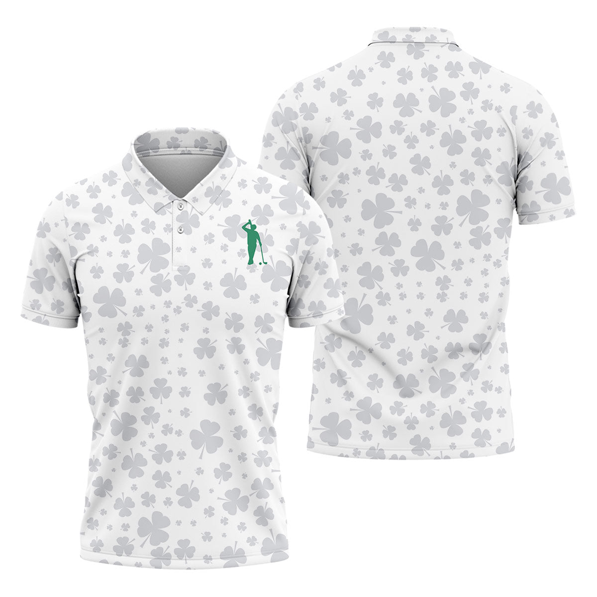 Shamrock Golf Polo Shirt, Mens Golf Shirt, Gift For Golfer