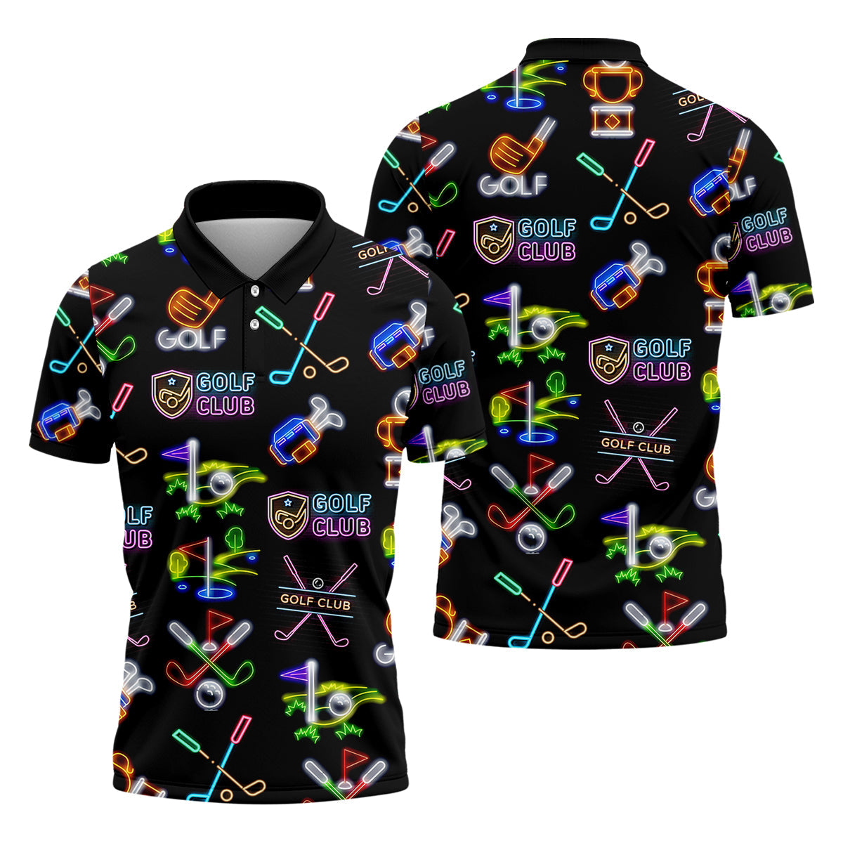 Neon Golf Clubs Golf Shirt, Funny Golf Shirt, Couple Golf Shirt, Matching Golf Shirt, His And Hers Golf Shirts