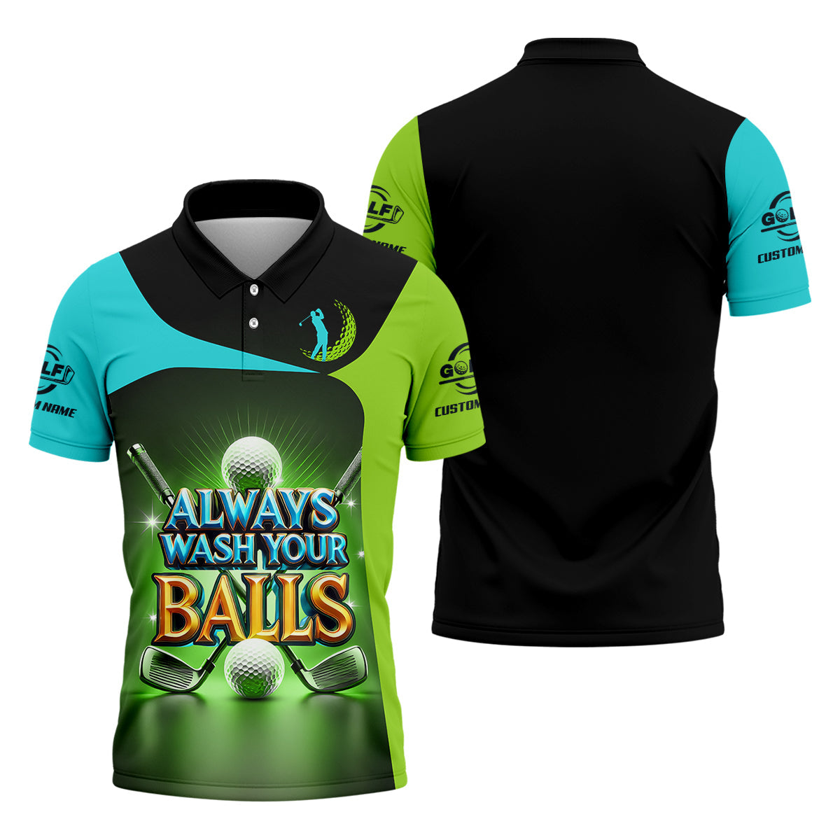 Always Wash Your Balls Custom Golf Polo Shirt, Funny Golf Shirt, Mens Golf Gift