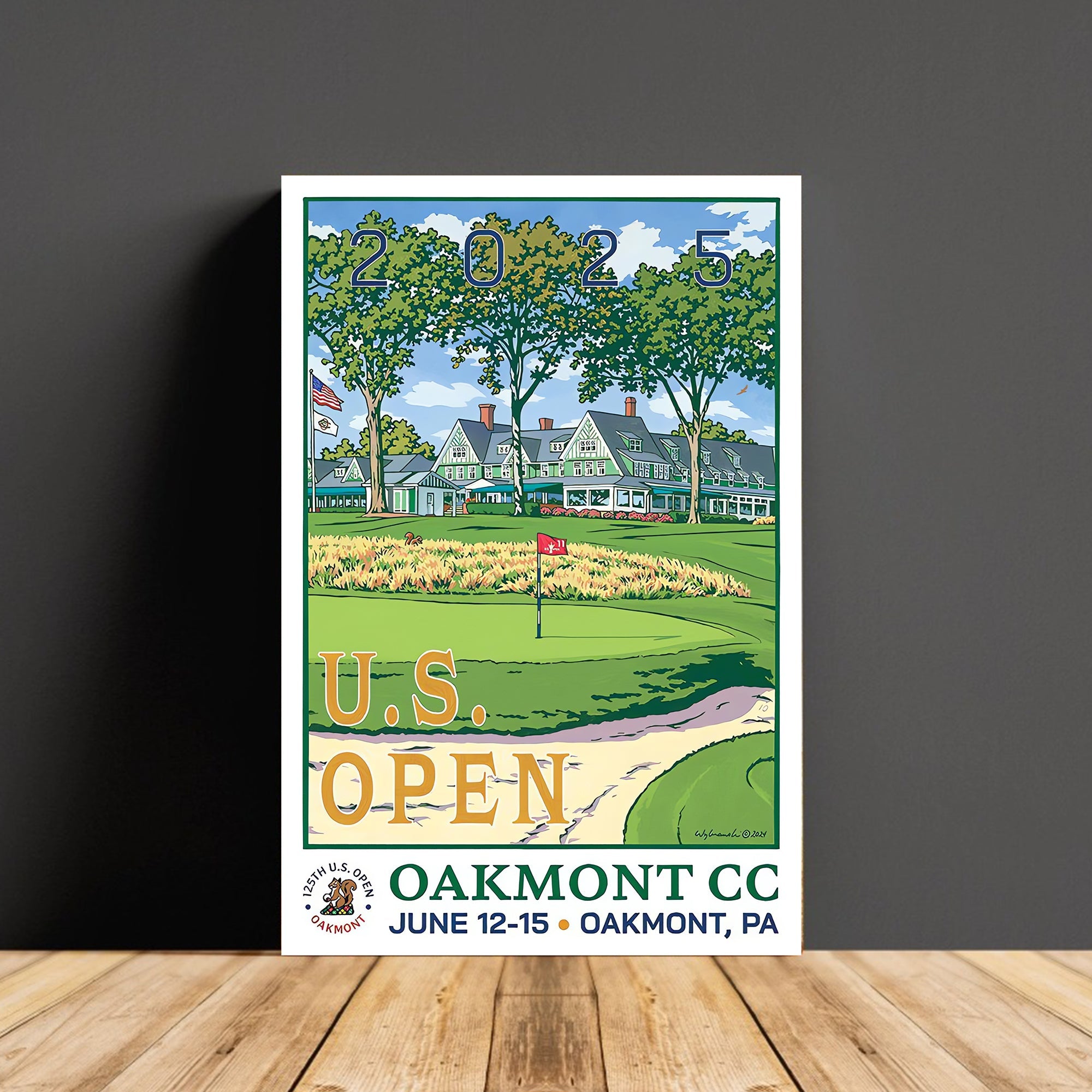 2025 U.S. Open Championship Canvas, Oakmont Country Club Art, Gifts For Golf Lovers