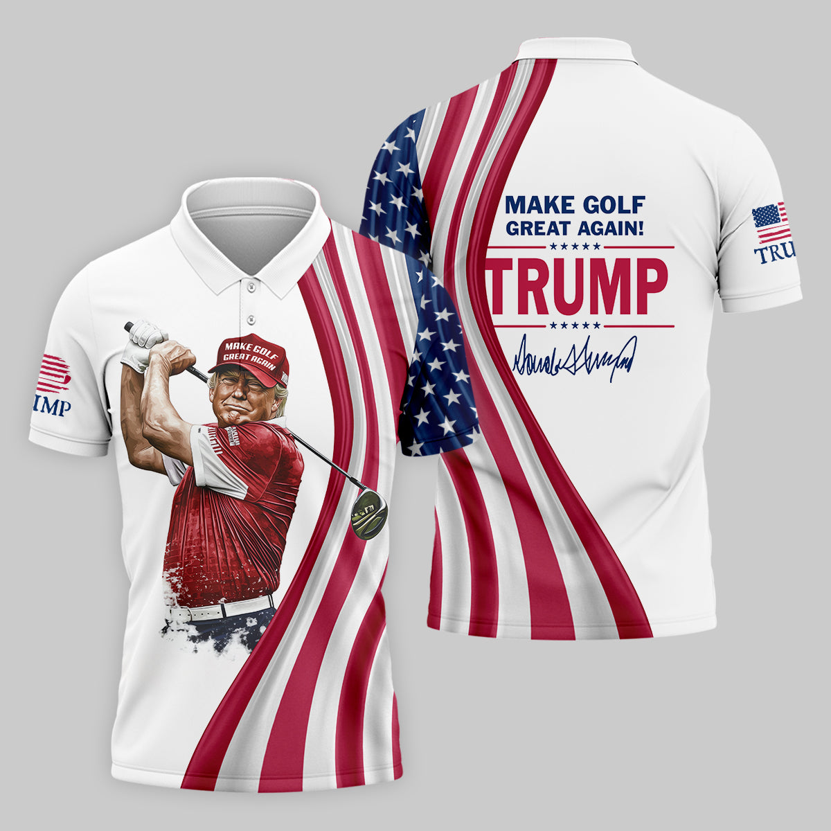 Make Golf Great Again Men's Golf Polo Shirt, Trump Funny Golf Shirt, Christmas Golf Gift