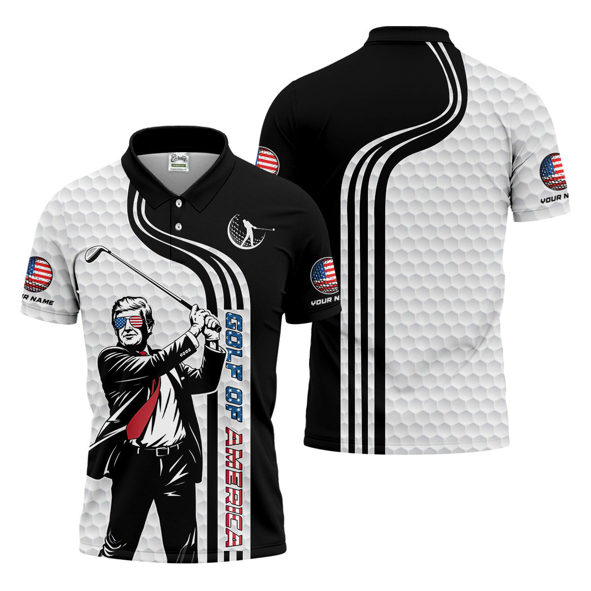 Golf Of America Mens Patriotic Golf Shirts, Mens Golf Gift, Mens Golf Polo Shirts, Golf Shirts For Men