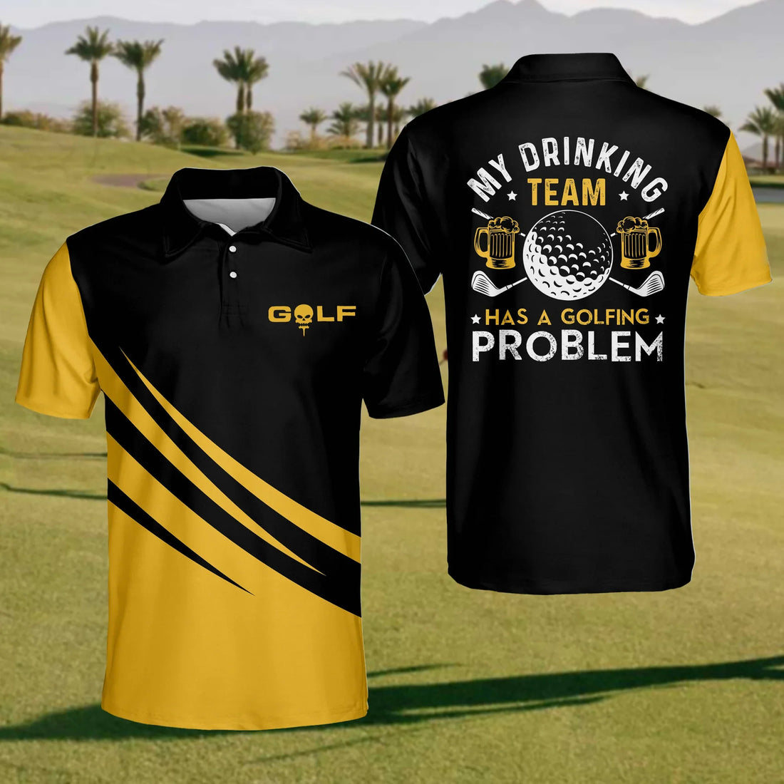 My Drinking Team Has A Golfing Problem Golf Polo Shirt, Funny Golf Shirt, Gift For Golfers