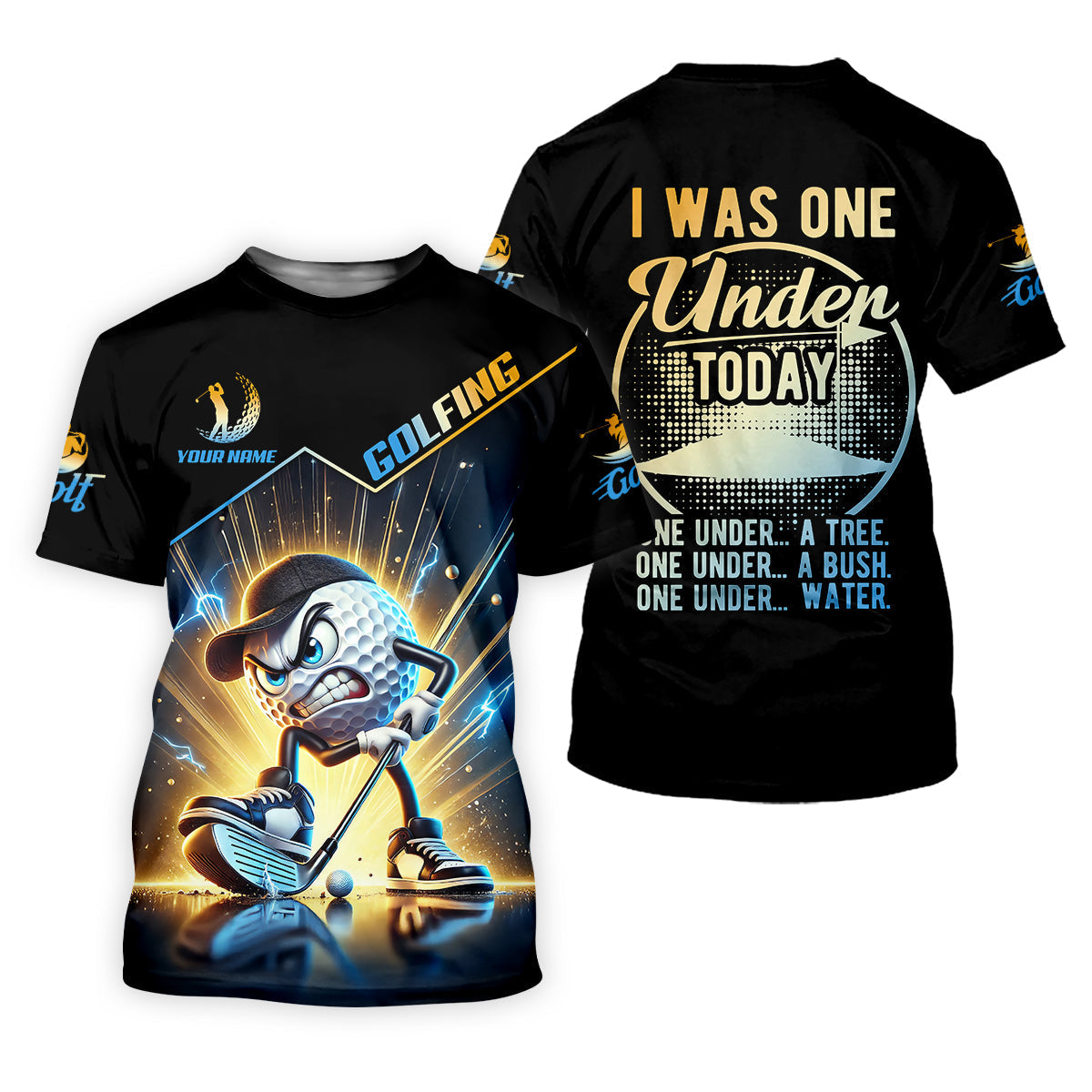 I Was One Under Today Custom Men's Golf Polo Shirt, Funny Golf Shirt, Dad Golf Gift