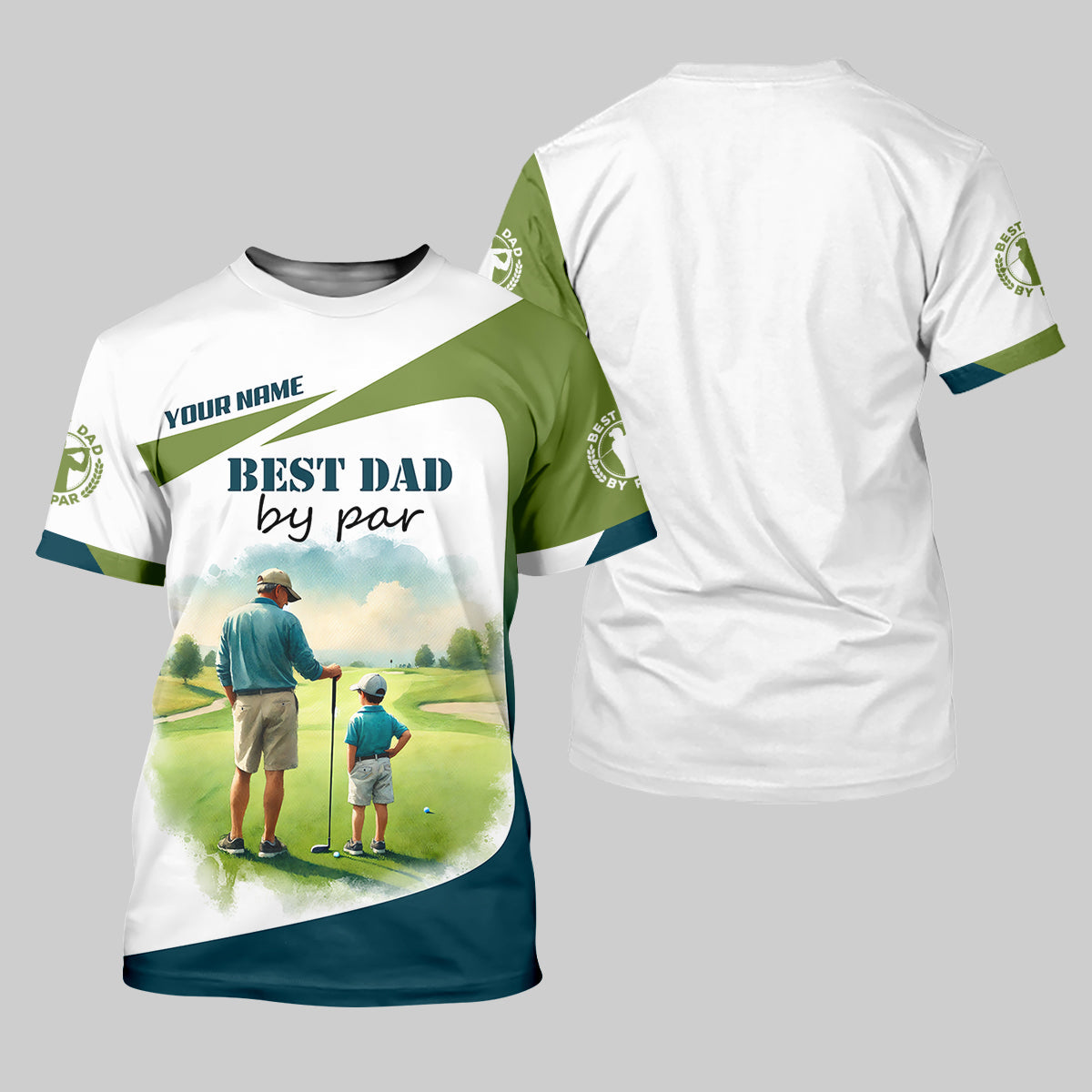 Custom Best Dad By Par Golf Polo Shirt, Father And Son Shirt, Gift For Golfers