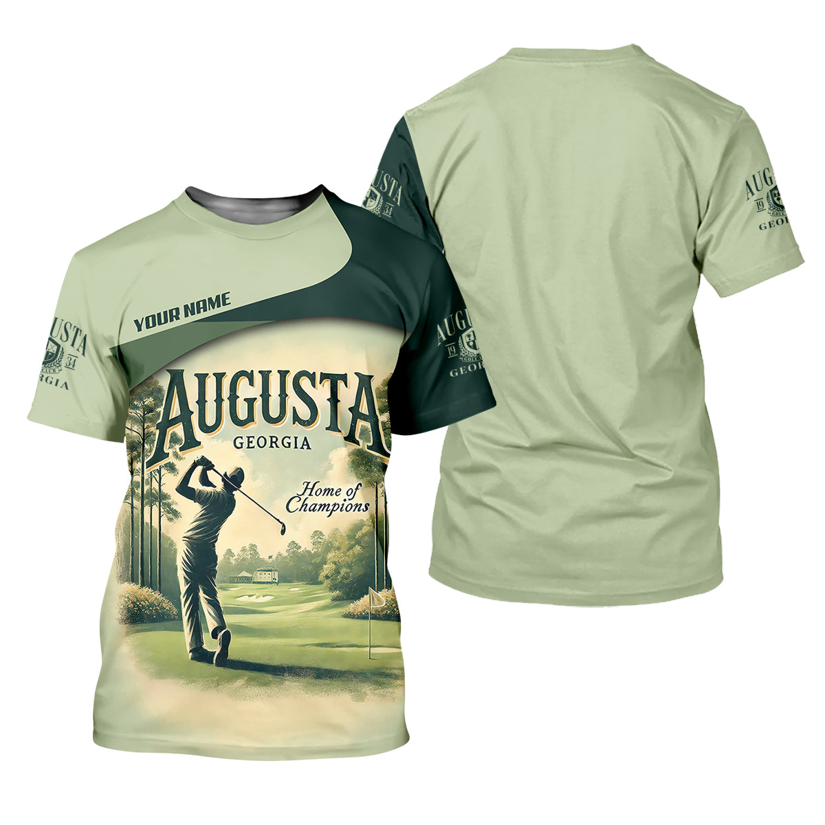 Custom Augusta Georgia Men's Golf Polo Shirt, Mens Golf Gift, Mens Golf Shirt