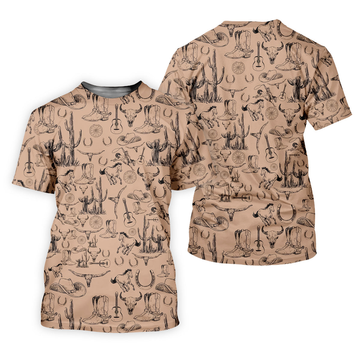 Brown Toile Western Golf Shirt, Mens Golf Polo Shirts, Golf Accessories For Men, Polo For Men