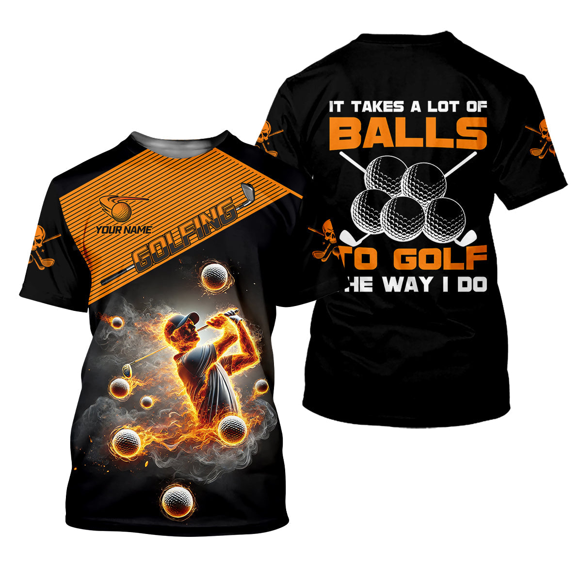 It Takes A Lot Of Balls To Golf The Way I Do Custom Men's Golf Polo Shirt, Dad Golf Gift