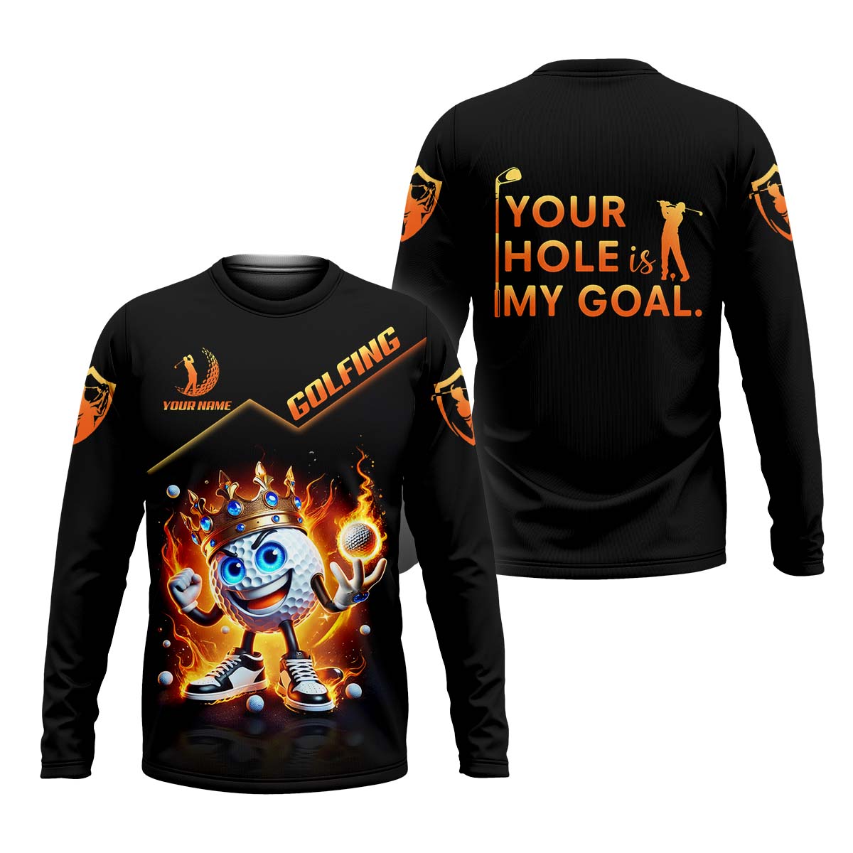 Your Hole Is My Goal, Custom Men's Golf Polo Shirt, Golfing Apparel, Golf Gift For Men