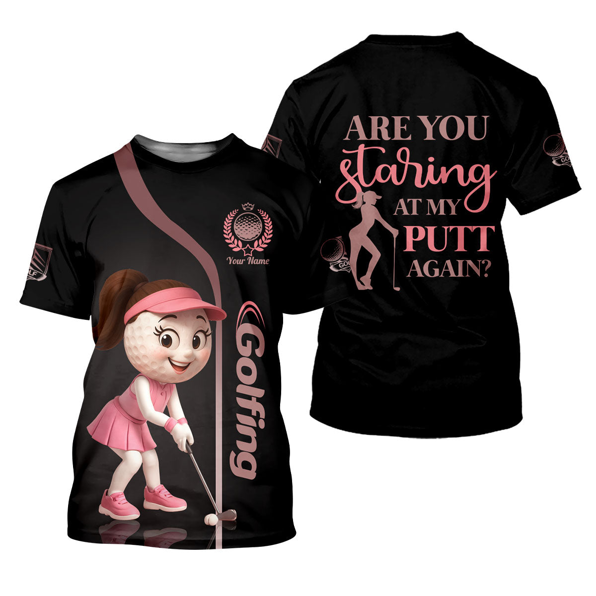Are You Staring At My Putt Again Custom Womens Golf Polo Shirt, Ladies Golf Shirts, Womens Golf Clothes