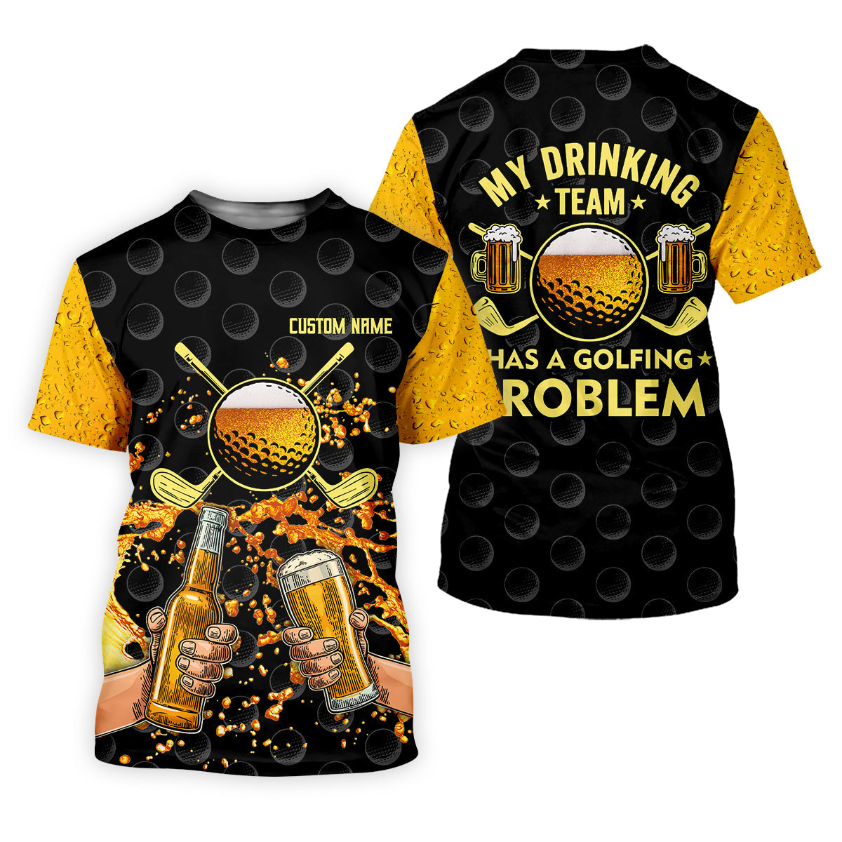 My Drinking Team Has A Golfing Problem Custom Men's Golf Polo Shirt, Funny Golf Shirt, Dad Golf Gift