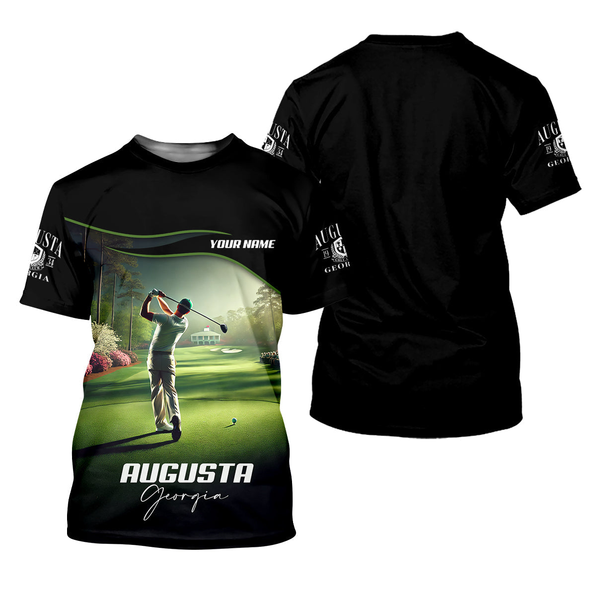Augusta Georgia Custom Men's Golf Polo Shirt, Funny Golf Shirt, Gift For Golfers
