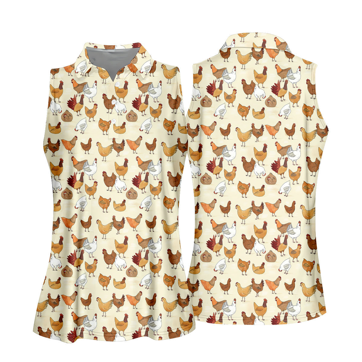 Chicken Family Funny Womens Golf Polo Shirt, Chicken Lover Gifts, Custom Ladies Golf Shirt