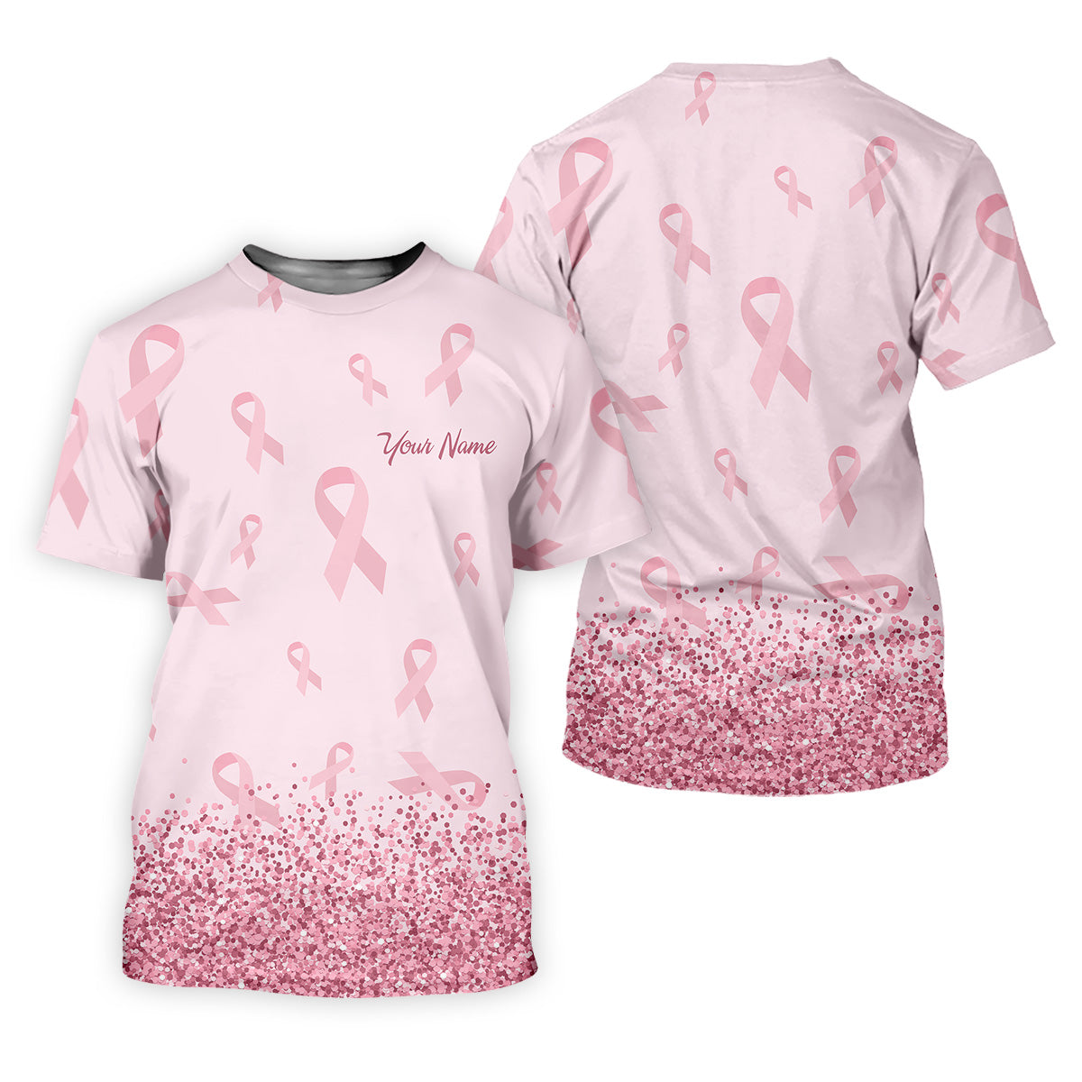 Pink Ribbon Breast Cancer Golf Shirt, Breast Cancer Support Shirts, Ladies Golf Shirt, Womens Golf Polo