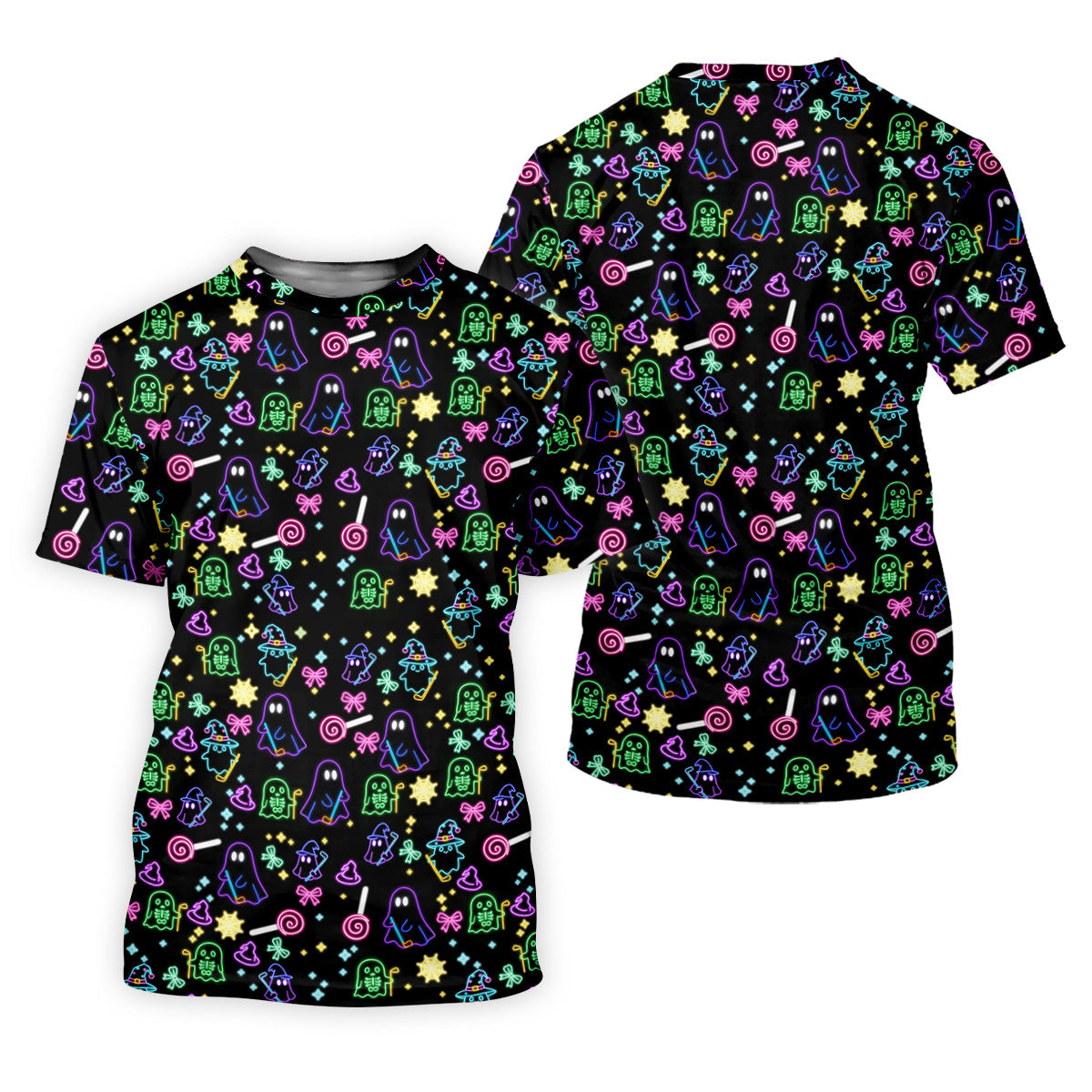 Funny Ghost Golfing Women's Polo Shirt, Neon Golf Shirt, Fun Womens Golf Shirts, Funny Halloween Shirt