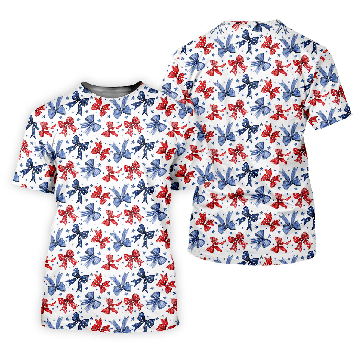 Red White & Blue Bows Shirt, Men's 4th Of July Shirts, Funny Mens Golf Polo Shirt, Gift For Golfing Dad