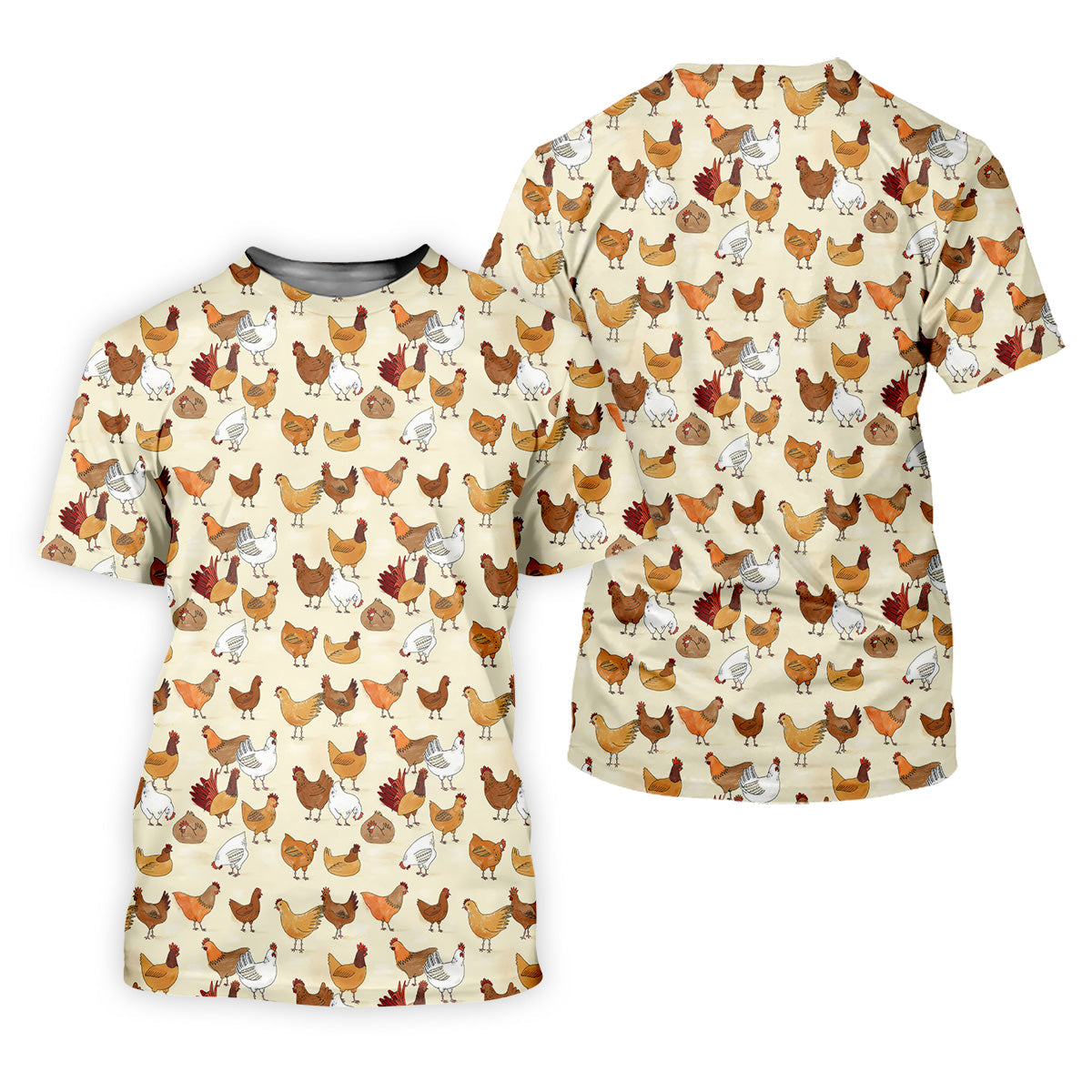 Chicken Family Custom Men's Funny Graphic Golf Polo Shirt, Chicken Lover Gifts, Dad Golf Gift