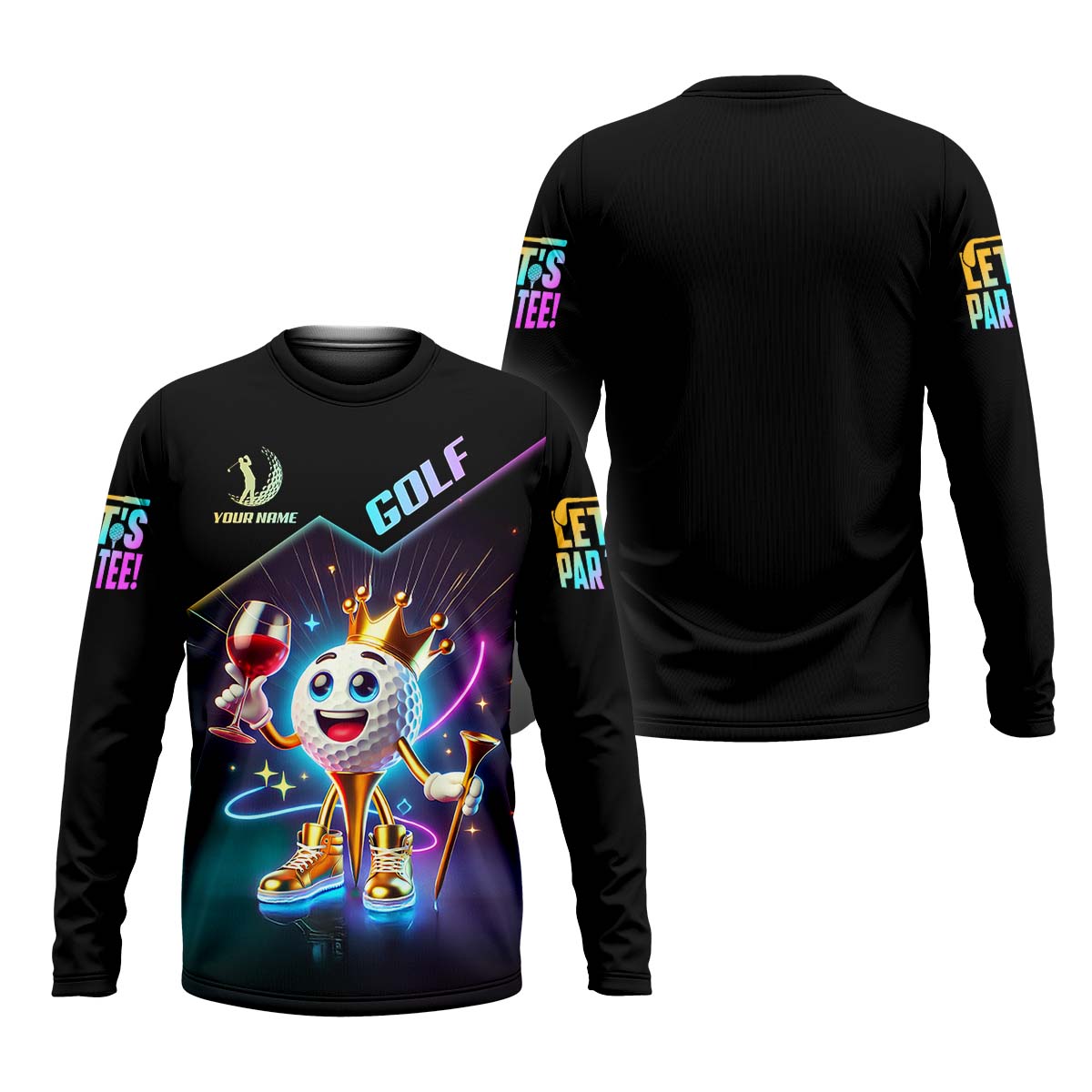 Let's Par Tee Custom Men's Golf Polo Shirt, Golfing Apparel, Funny Golf Polos, Mens Golf Gift