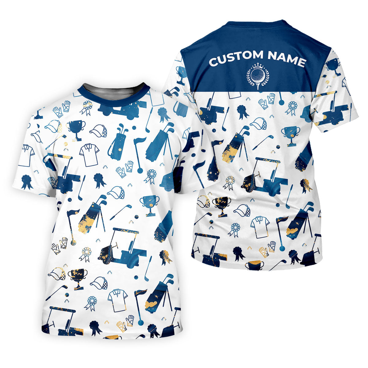 Personalized Golf Pattern Shirt, Men Golf Polo, Matching Golf Shirts, Men's Long Seeve Golf Shirts