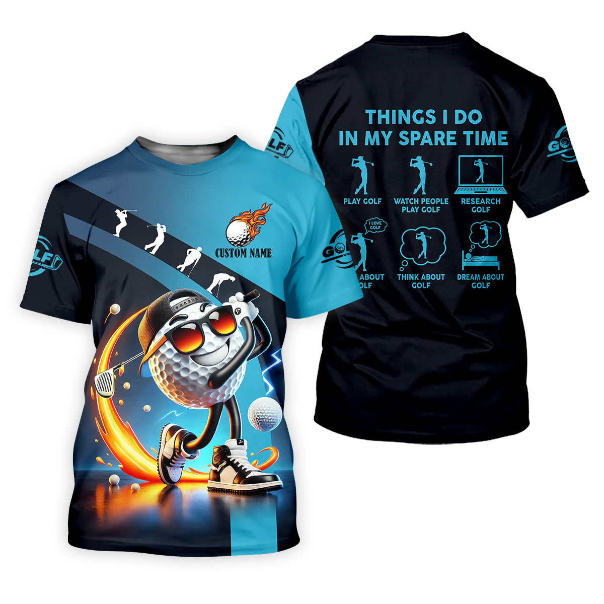 Things I Do In My Spare Time Custom Funny Golf Polo Shirt, Christmas Golf Gift