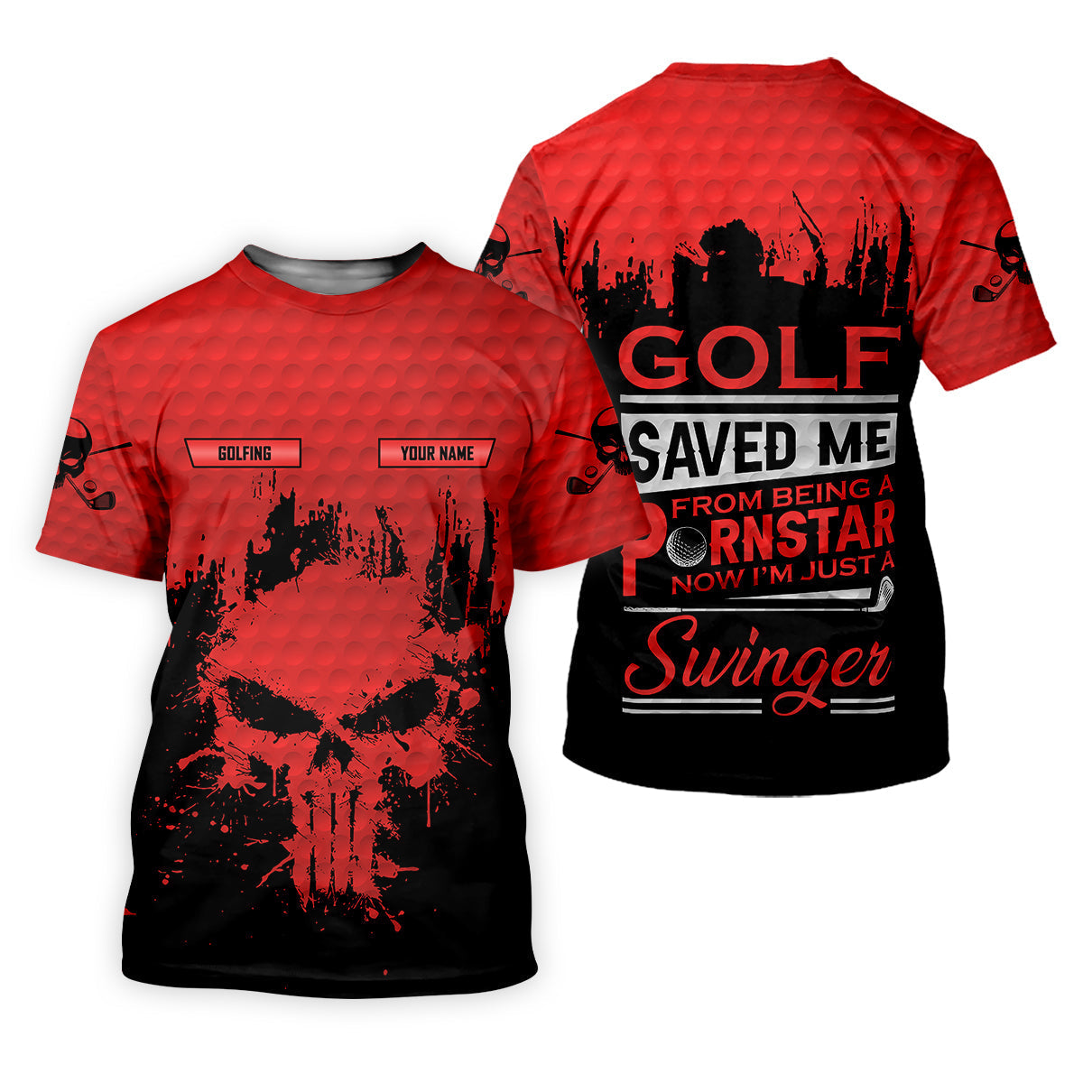 Golf Saved Me From Being A Porn Star Now I'm Just A Swinger Custom Funny Golf Polo Shirt, Dad Golf Gift