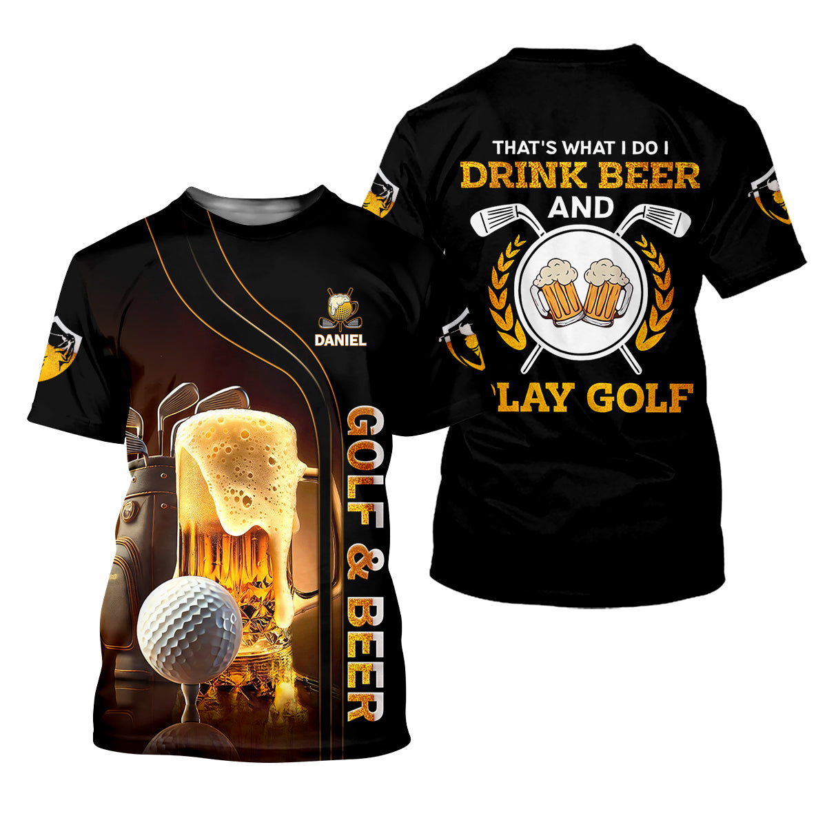 That's What I Do I Drink Beer And Play Golf Custom Funny Golf Polo Shirt, Dad Golf Gifts