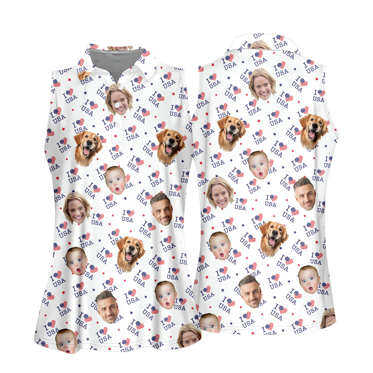 Custom Face Shirt, Womens Golf Polo, Custom Dog Shirts, Family Portrait Golf Shirt, Golf Shirt Gift For Women