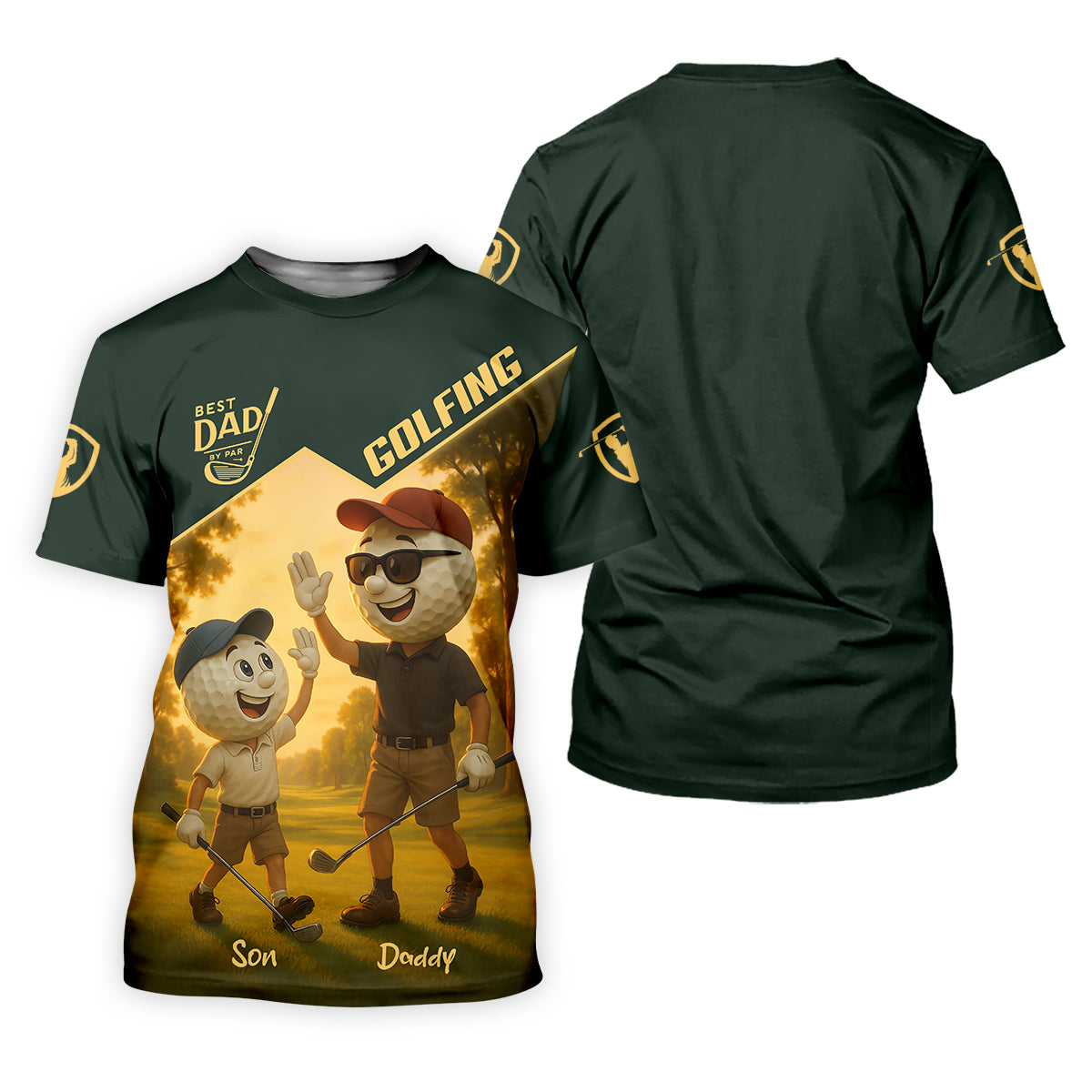 Best Dad By Par Personalized Men's Golf Polo Shirt, Dad Golf Gift, Christmas Golf Gift