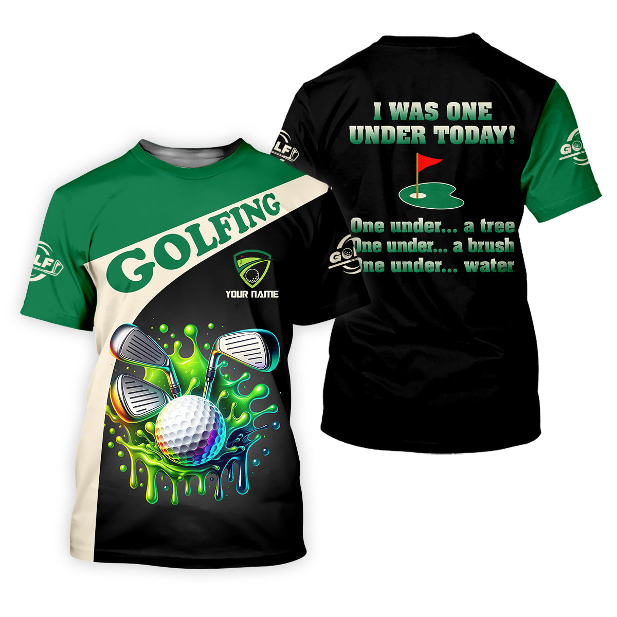 I Was One Under Today Custom Funny Golf Polo Shirt, Dad Golf Gifts