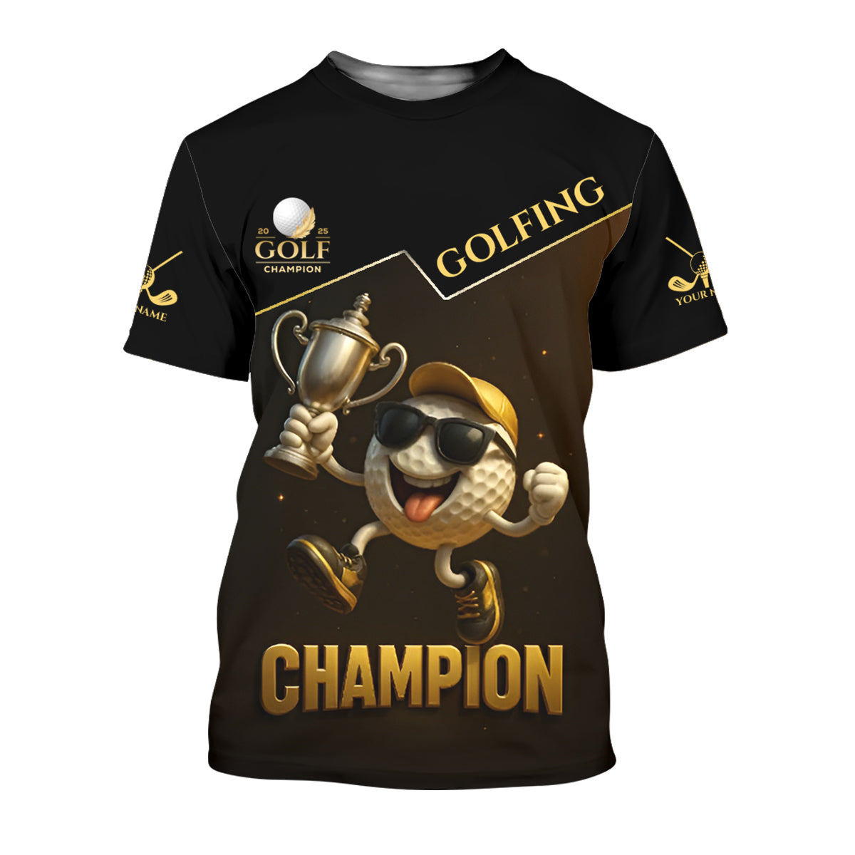 Golf Champion Funny Shirt, Men's Funny Graphic Golf Polo Shirt, Dad Golf Gift