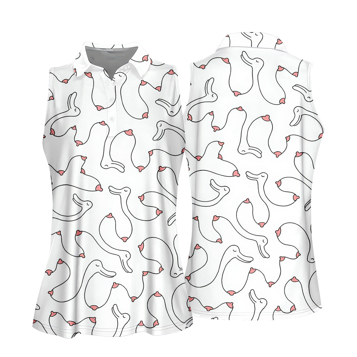 Funny Boob Goose Womens Golf Polo Shirt, Ladies Golf Clothes, Custom Ladies Golf Shirt