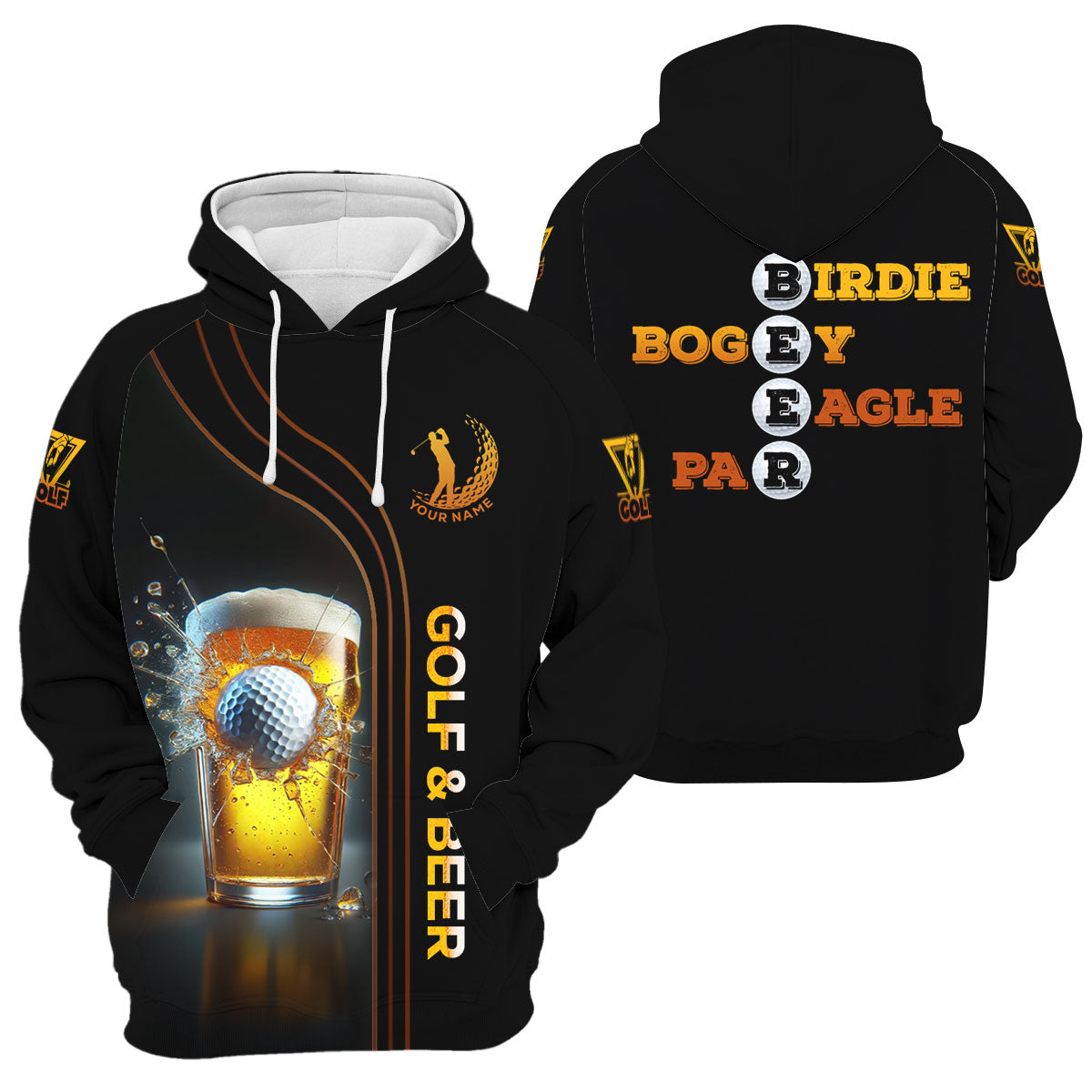 Golf And Beer Custom Funny Golf Polo Shirt, Mens Golf Gift, Gift For Golfers, Dad Golf Gift