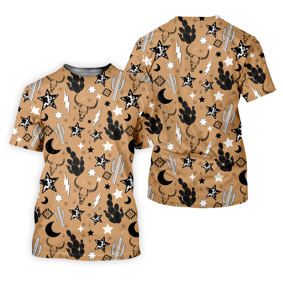 Western Star Seamless Pattern Ladies Sleeveless Polo, Ladies Golf Shirts, Golfing Apparel