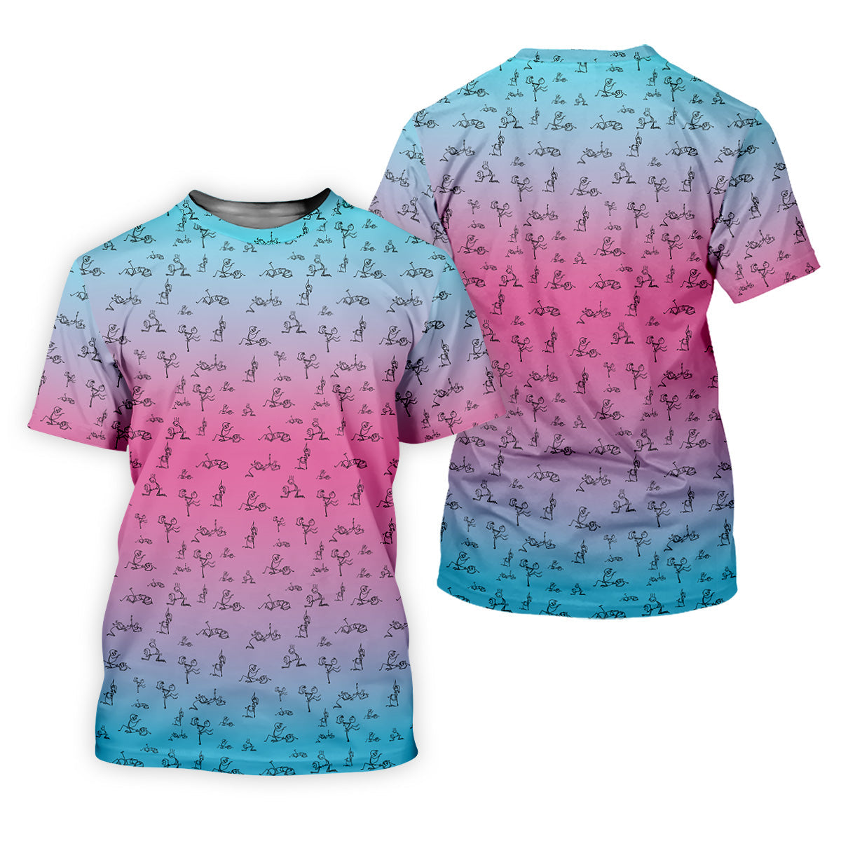 Stick Figure Couple Pink Blue Fun Men's Golf Polos, Unique Gift For Golfer, Polo For Men