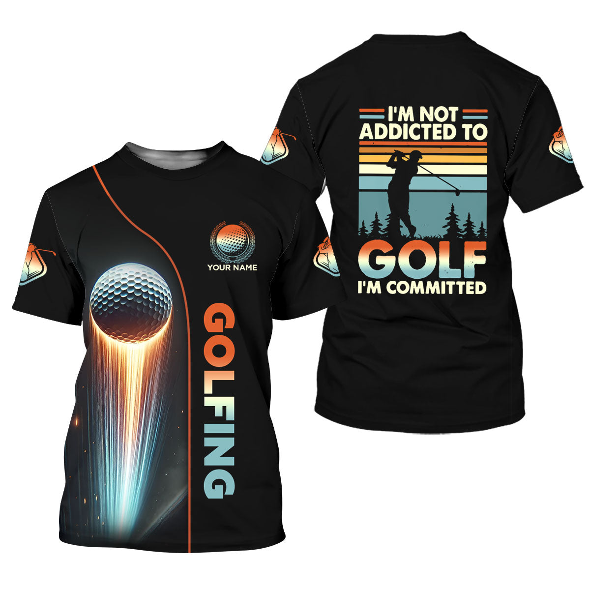 I'm Not Addicted To Golf I'm Committed Custom Funny Golf Polo Shirt, Dad Golf Gift