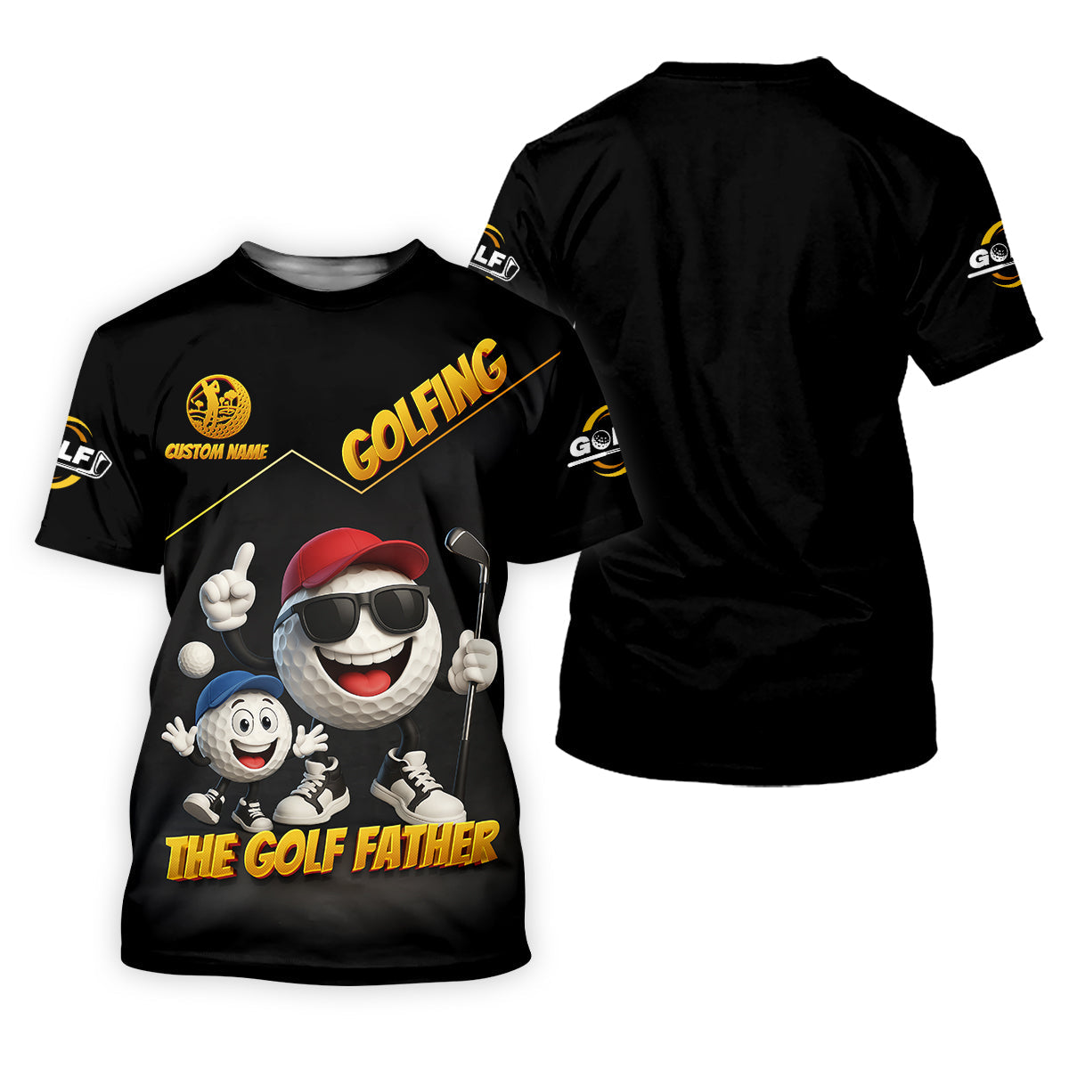 The Golf Father Custom Men's Golf Polo Shirt, Dad Golf Gift, Christmas Golf Gift