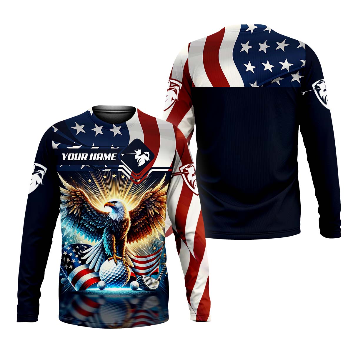 American Eagle Custom Golf Polo Shirt, Gift For Golfers, Golf Gift For Men