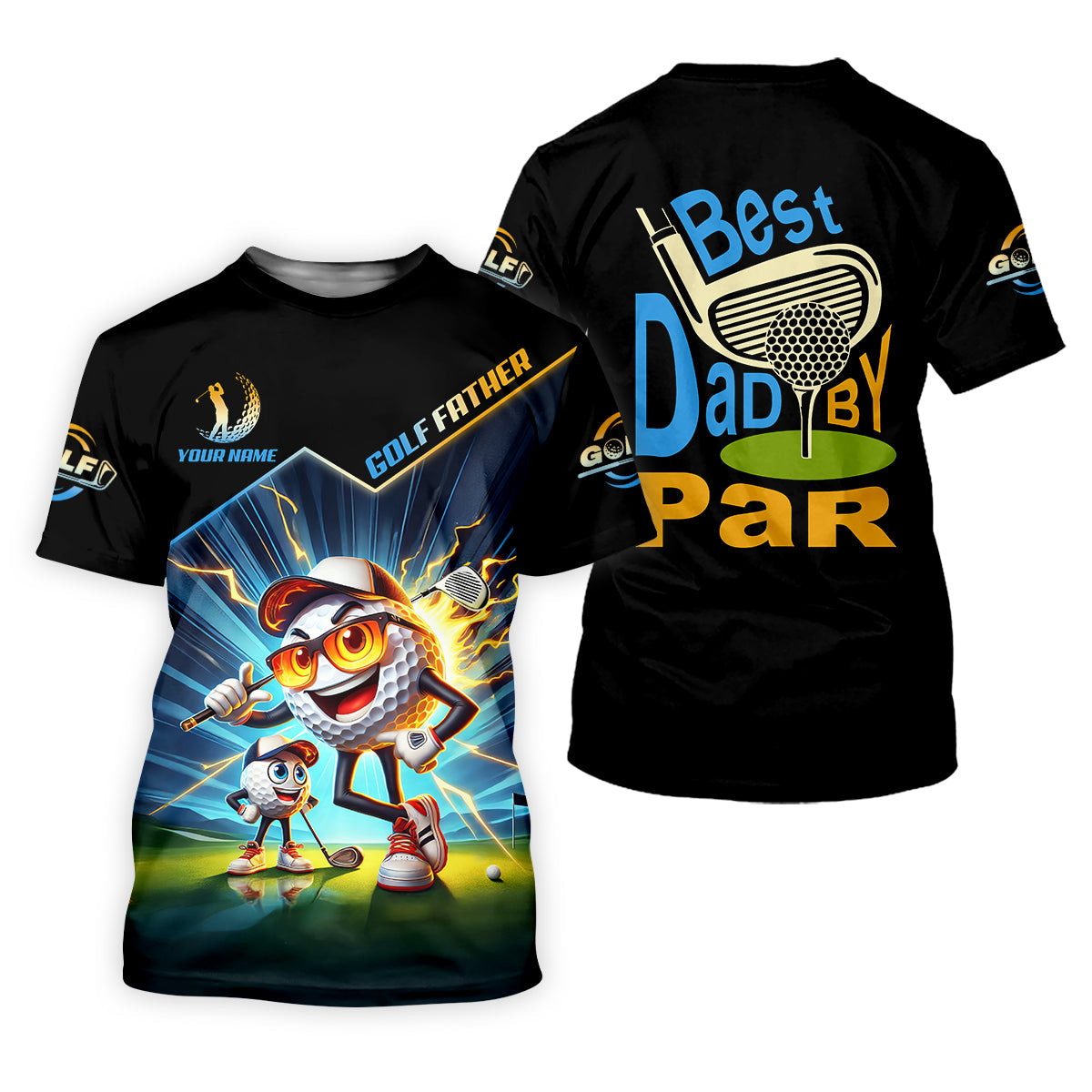 Best Dad By Par Golf Father Custom Men's Golf Polo Shirt, Funny Golf Shirt, Christmas Golf Gift